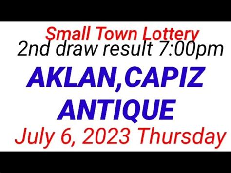 STL AKLAN, STL CAPIZ & STL ANTIQUE 3RD DRAW 7:00PM .